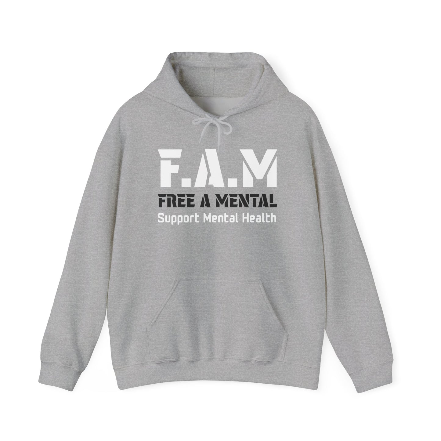 Hooded Sweatshirt F.A.M/FREE A MENTAL Design by CHERRY HILL LIVES