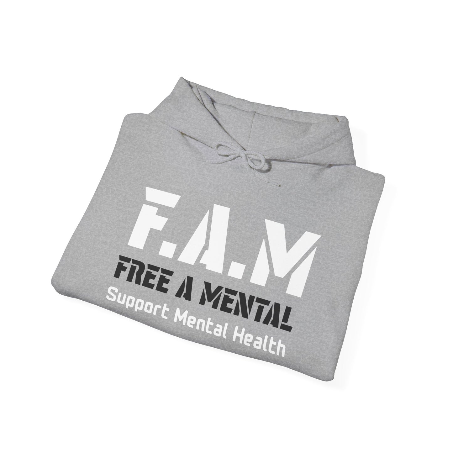 Hooded Sweatshirt F.A.M/FREE A MENTAL Design by CHERRY HILL LIVES