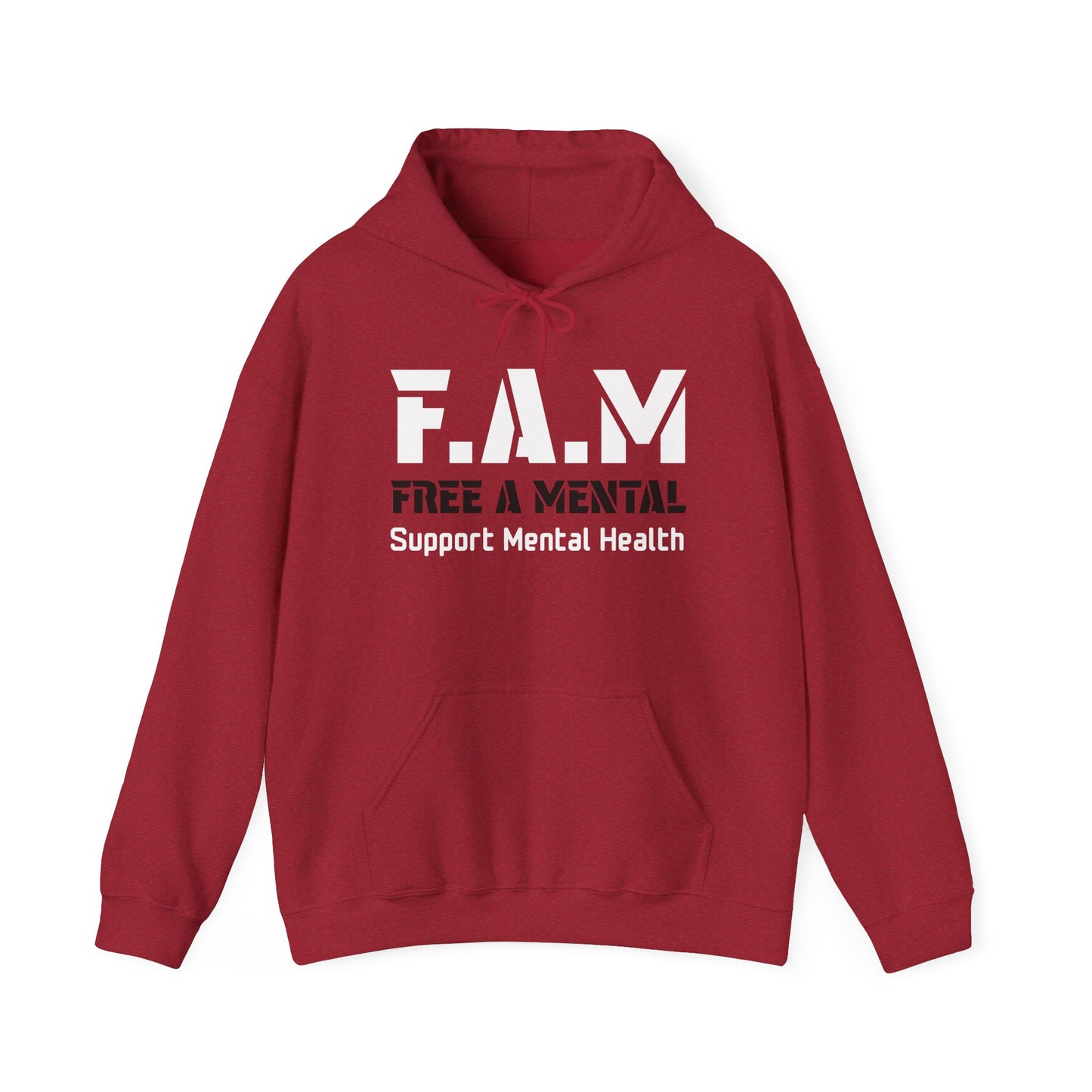 Hooded Sweatshirt F.A.M/FREE A MENTAL Design by CHERRY HILL LIVES