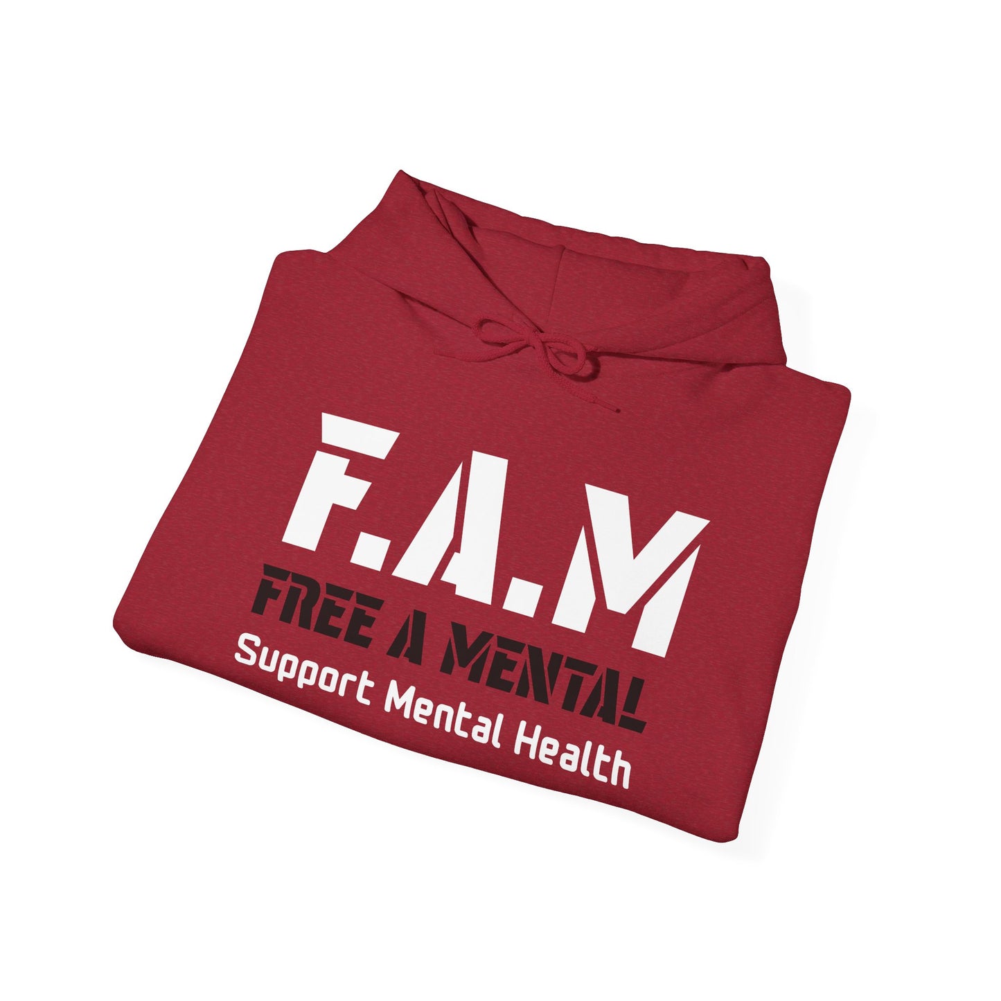 Hooded Sweatshirt F.A.M/FREE A MENTAL Design by CHERRY HILL LIVES